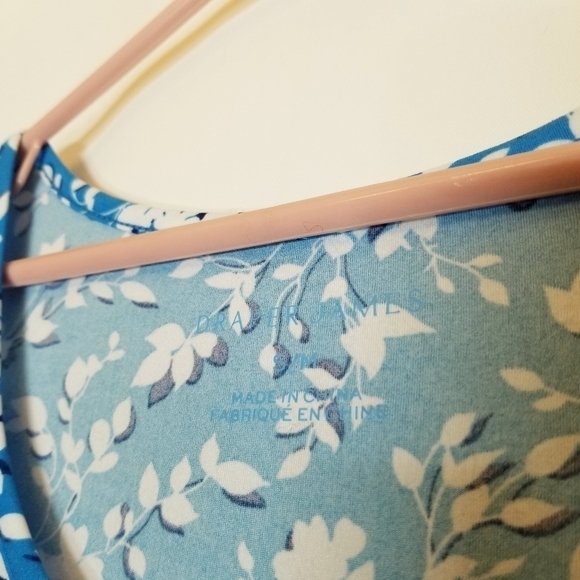 Draper James Blue Dress S/M ruffles floral SUPER soft lightweight sleeveless NWT - Picture 8 of 10